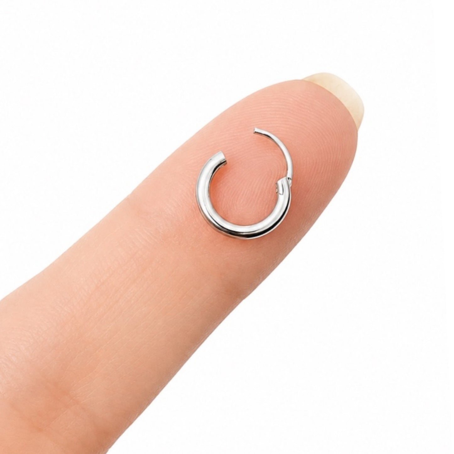 Tiny Stainless Steel Sleeper Hoop Earrings 8mm