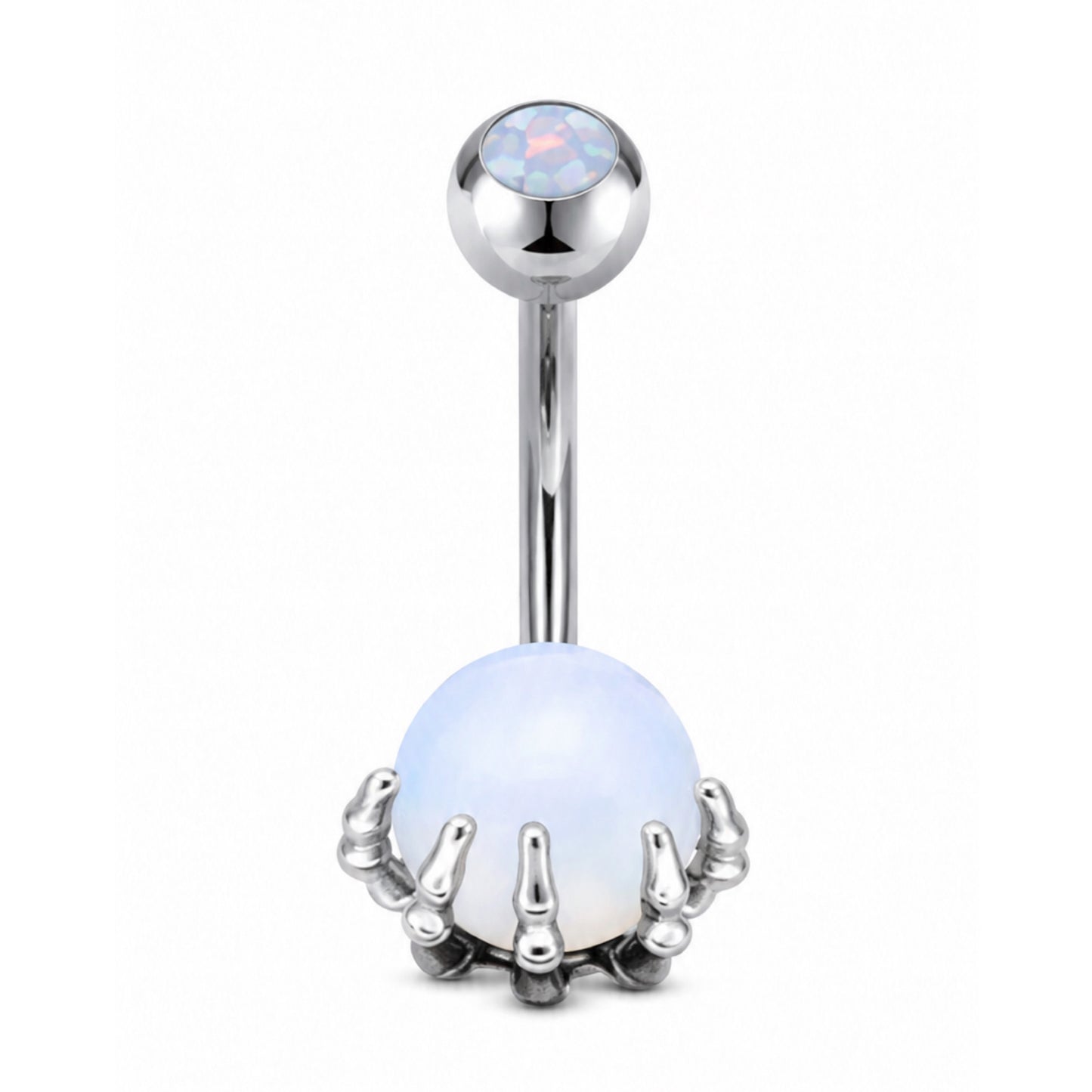 Skeleton Hand Opalite Navel Belly Button Ring