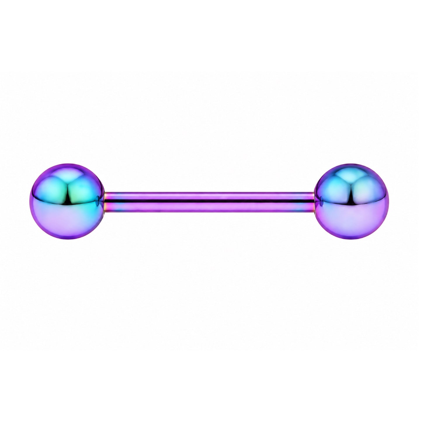 Rainbow Oil Slick Barbell Tongue Ring