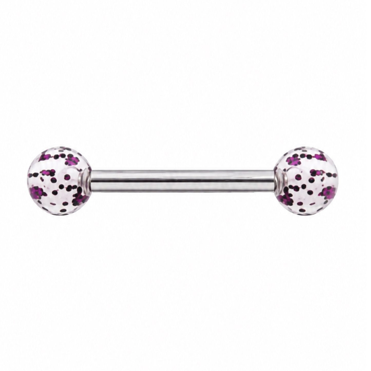 Purple Sparkle Acrylic Barbell Tongue Ring