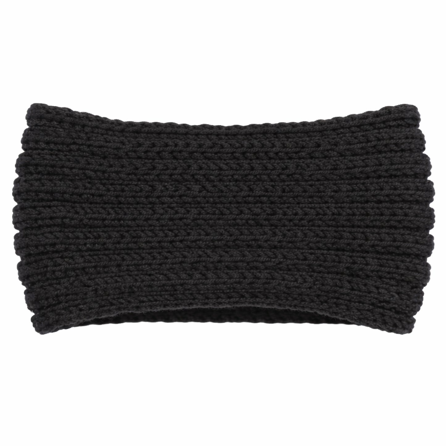 Black Chunky Knit Bow Headband – Turban Style Winter Ear Warmer