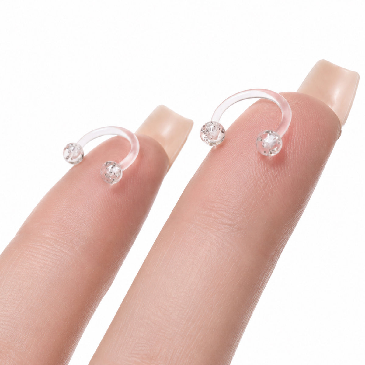 Clear Glitter Bioflex Horseshoe Earrings