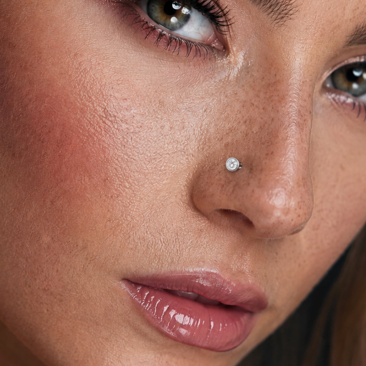 Bezel Set Clear CZ L Nose Ring