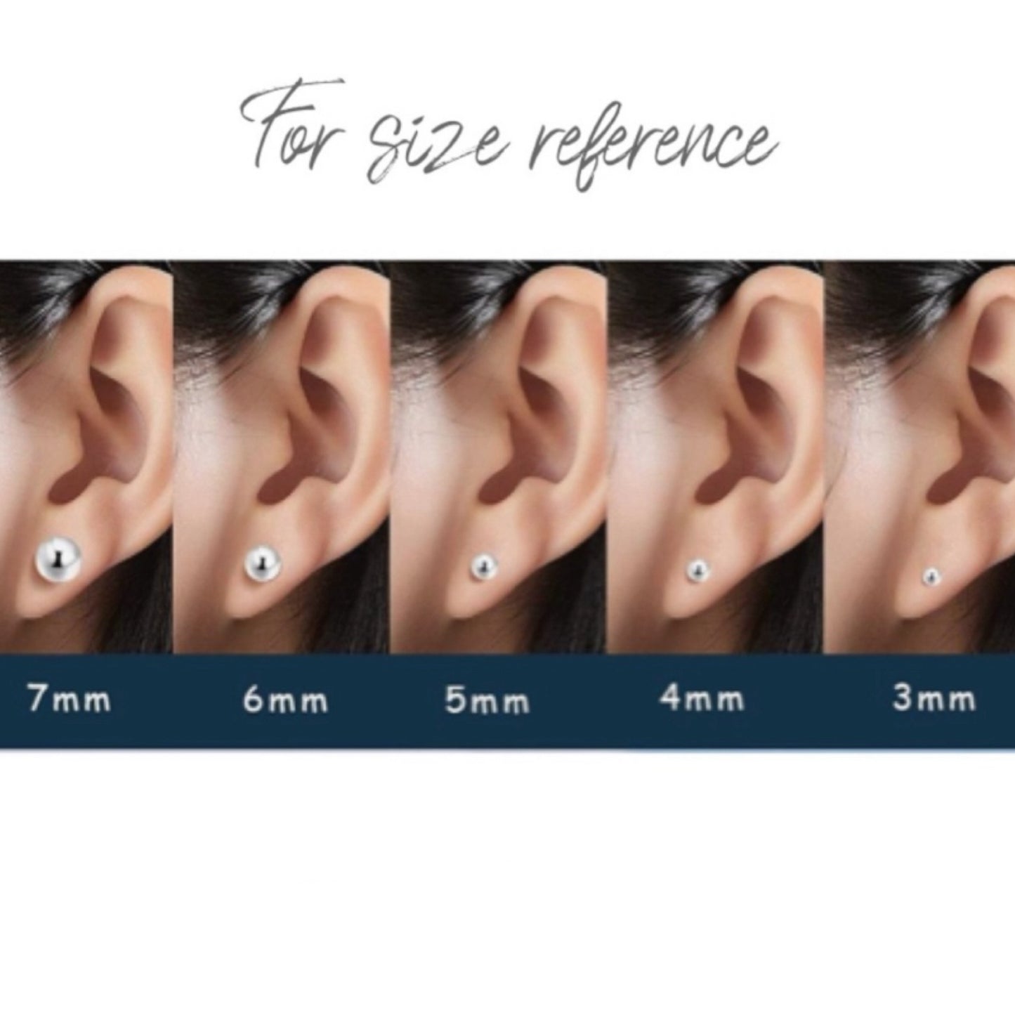Stainless Steel Ball Stud Earrings 6mm