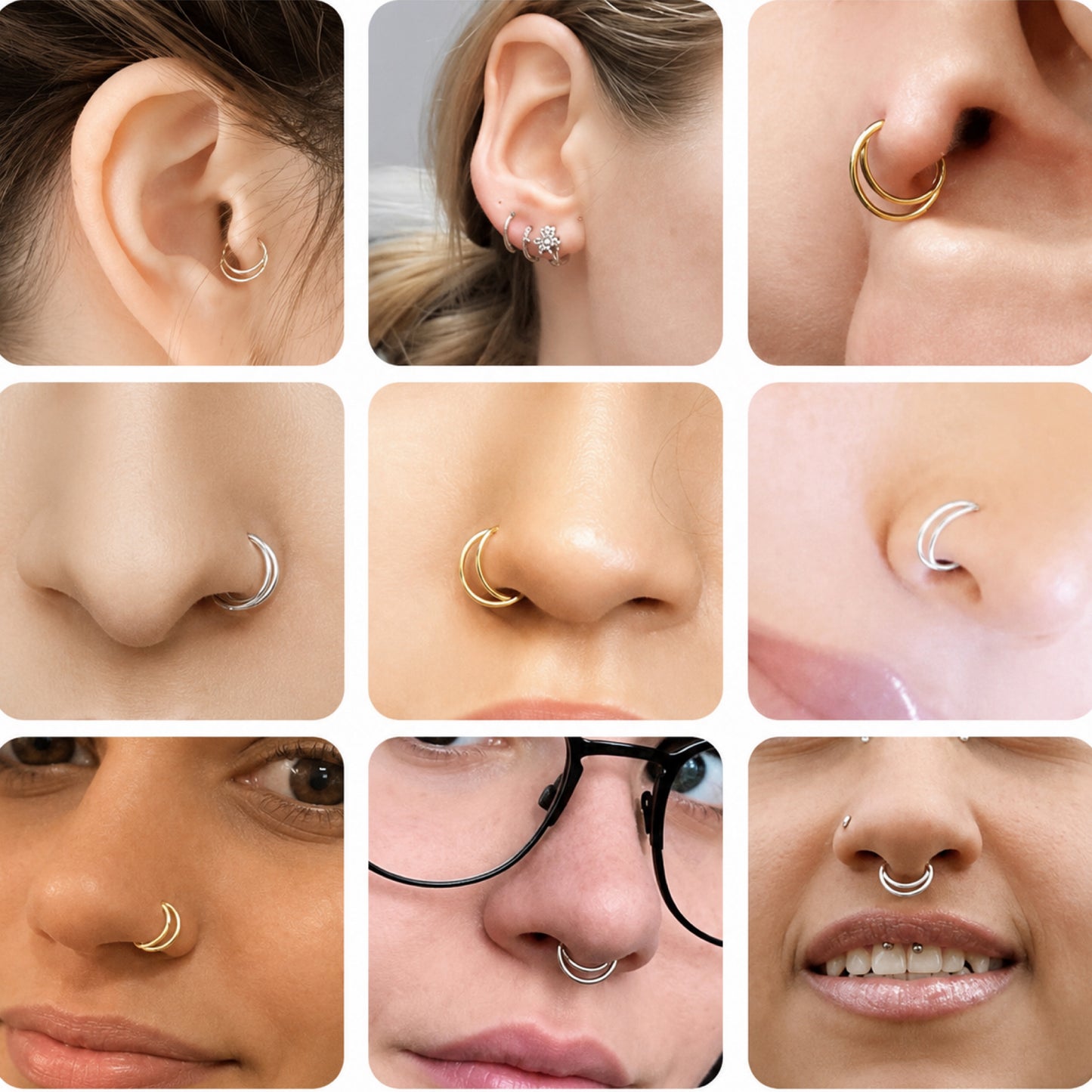 Black Crescent Moon Nose Ring
