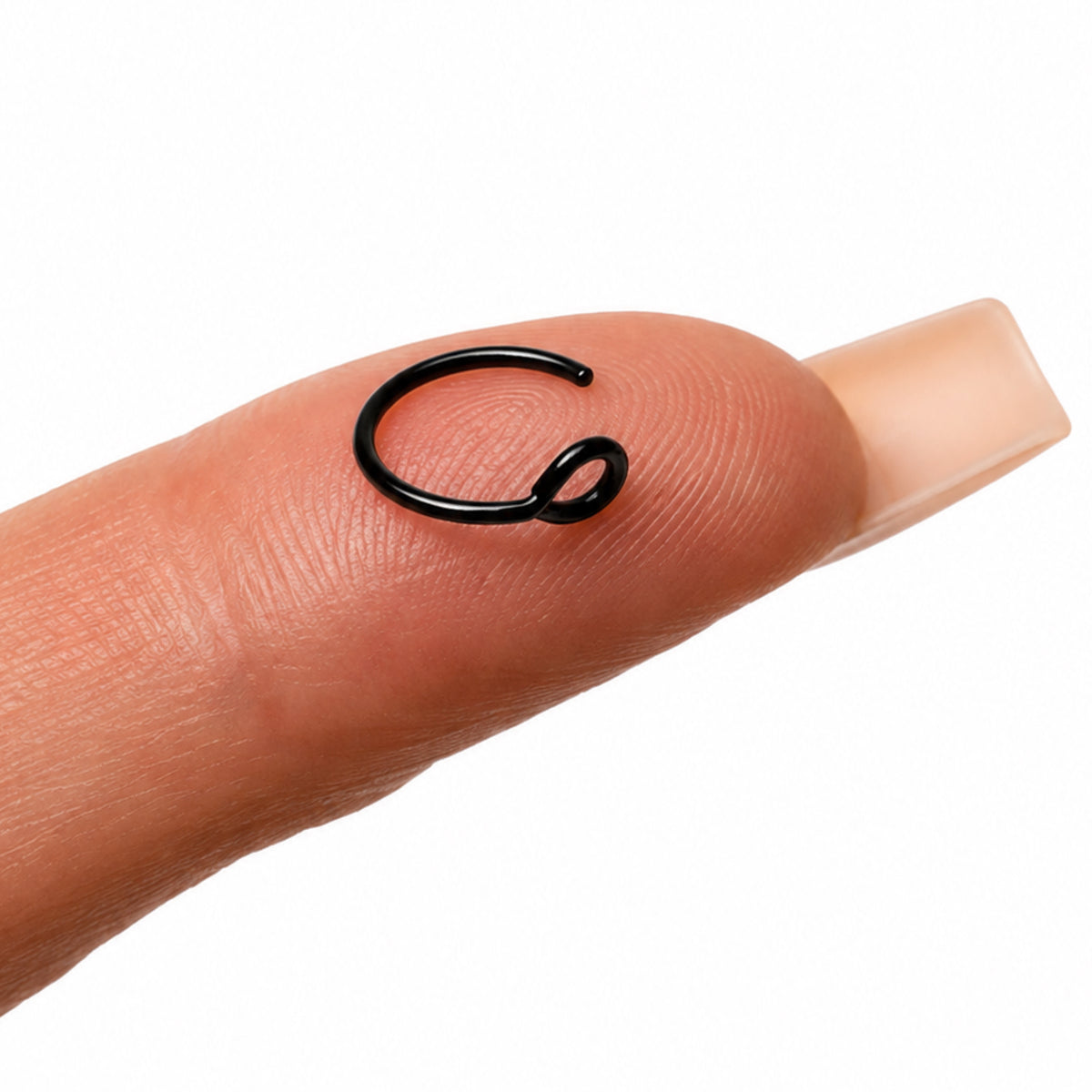 Black Fixed Loop Half Hoop Nose Ring