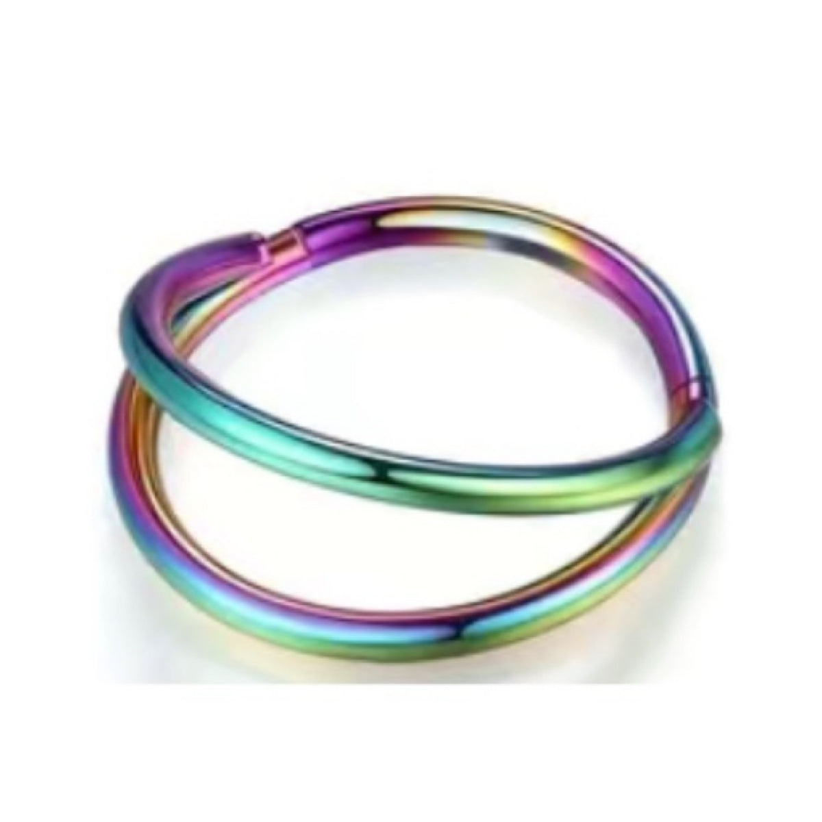 Rainbow Faux Double Hoop Nose Ring