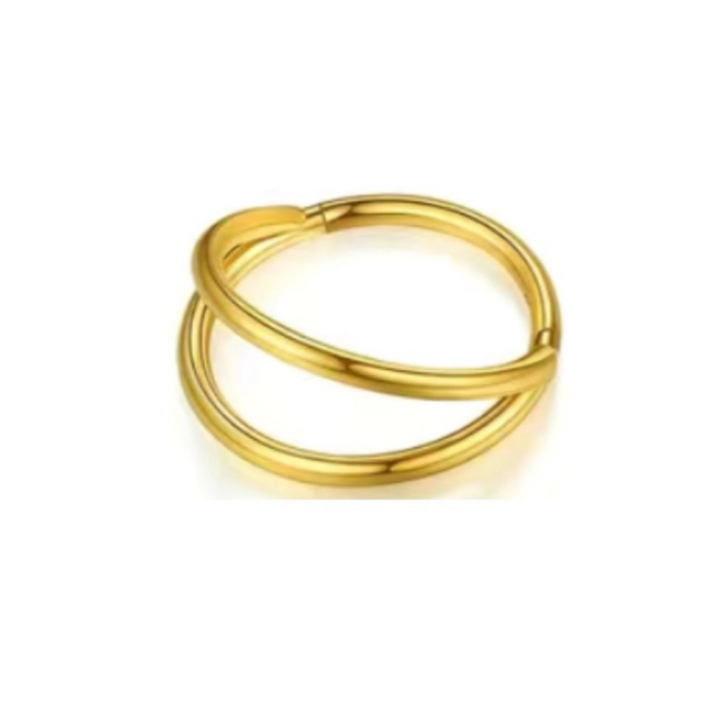 Gold Double Hoop Nose Ring