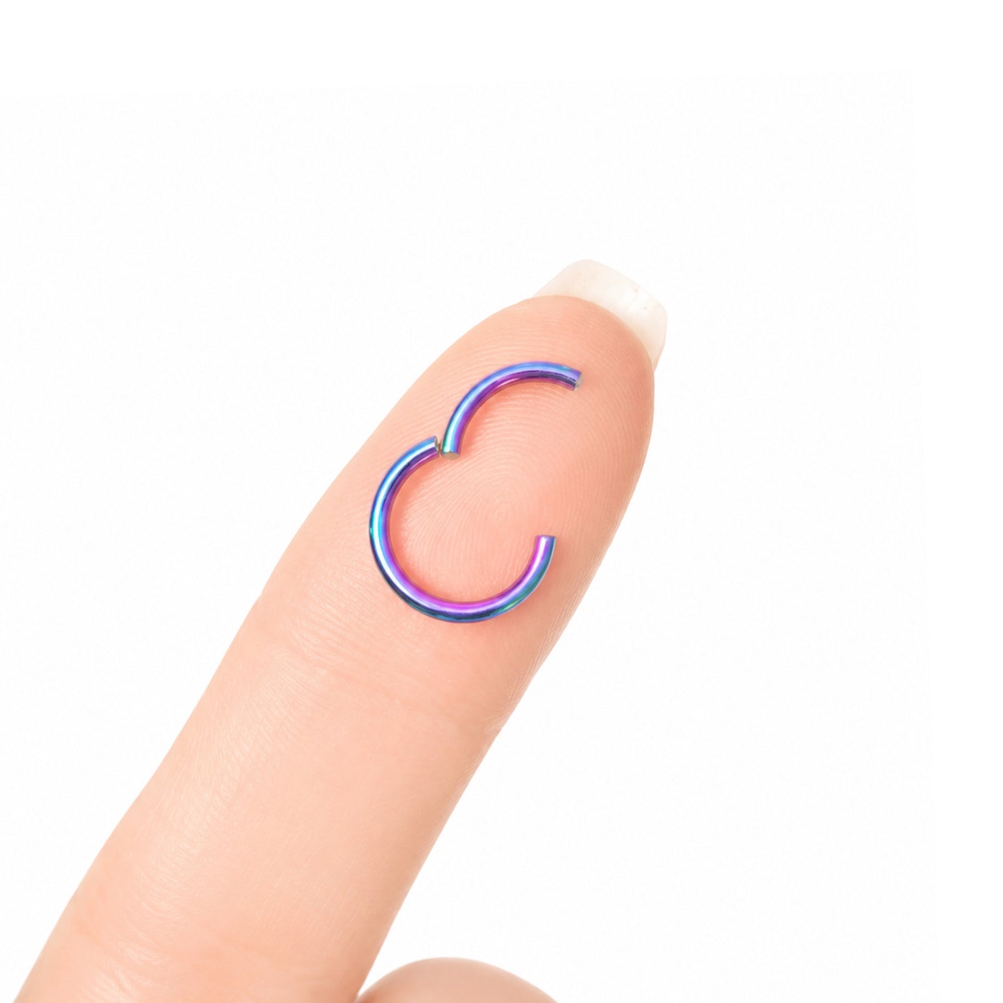 Rainbow Anodized Clicker Hoop Ring