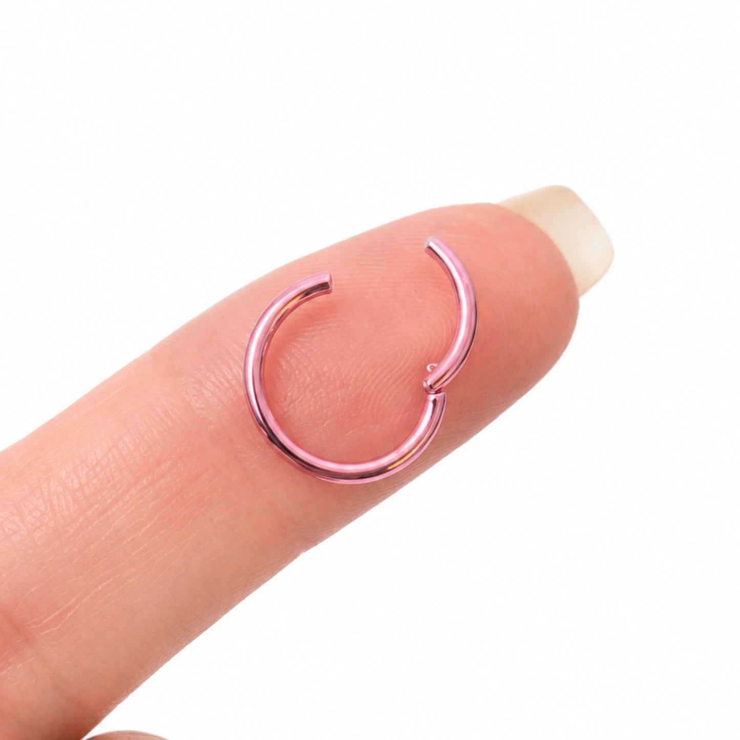 Light Pink Hinged Clicker Hoop Ring