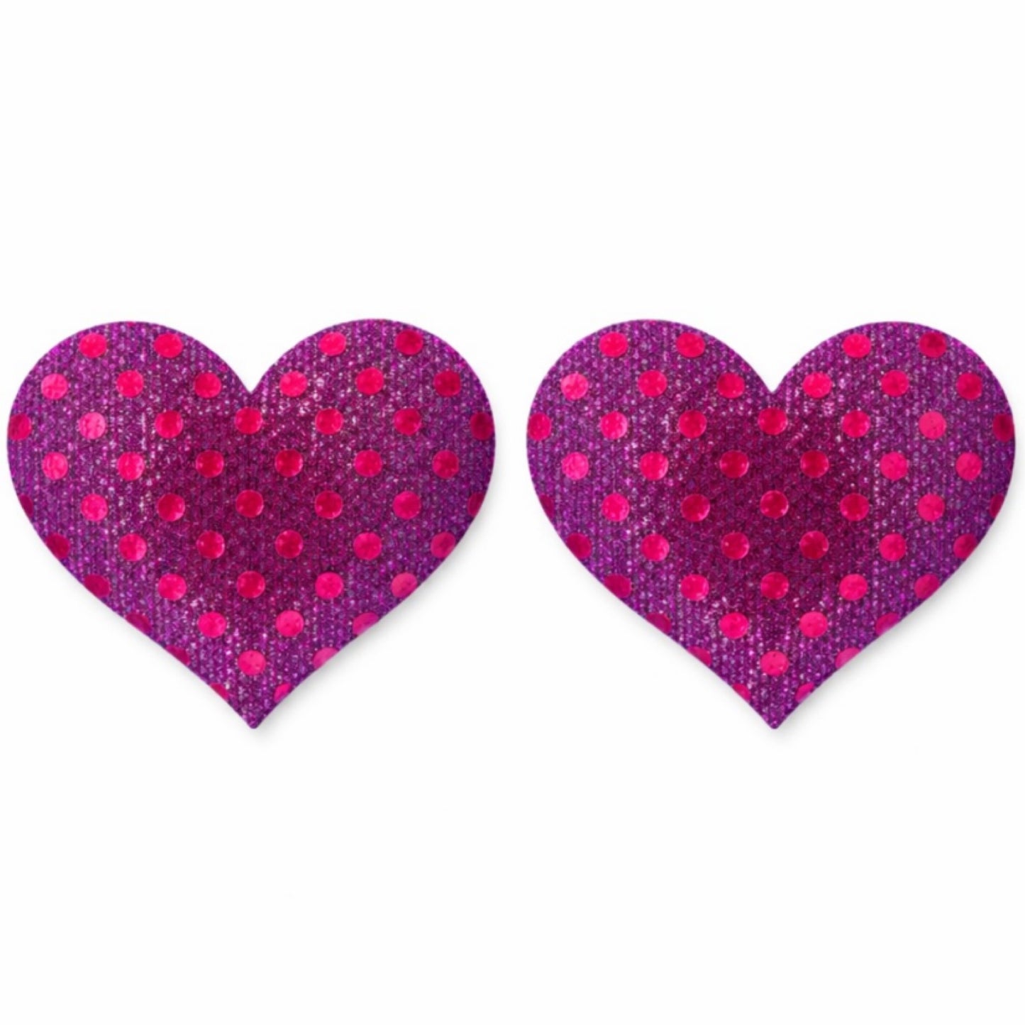 Hot Pink Lace Sequin Heart Nipple Pasties | Sparkly Adhesive Festival Rave Wear