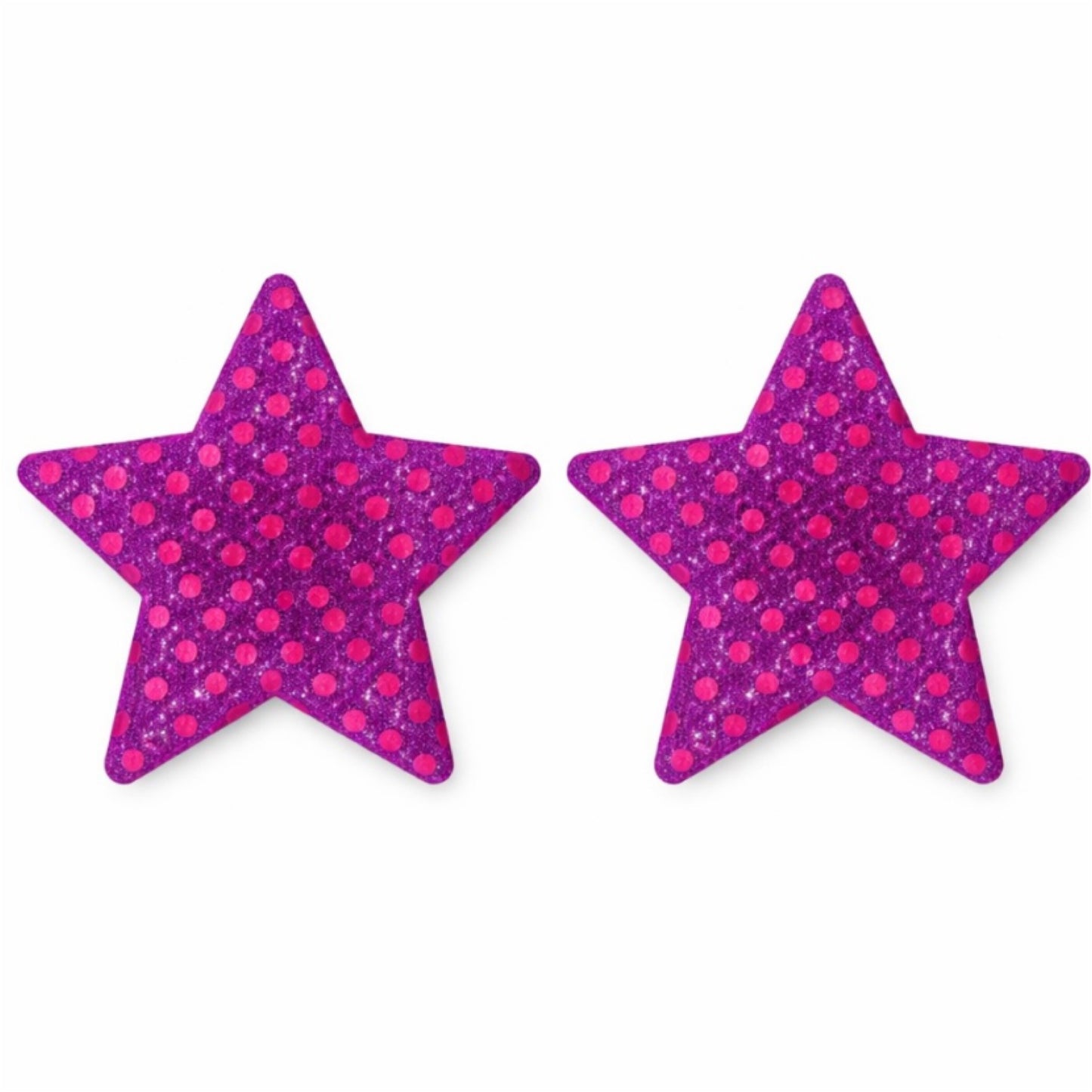 Hot Pink Lace Sequin Star Nipple Pasties | Sparkly Adhesive Festival Rave Wear