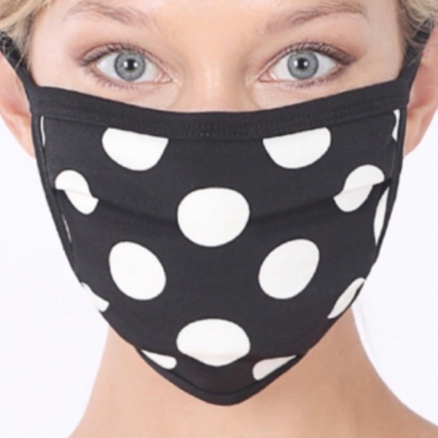 Black White Polka Dot Reusable Face Mask – Retro Y2K
