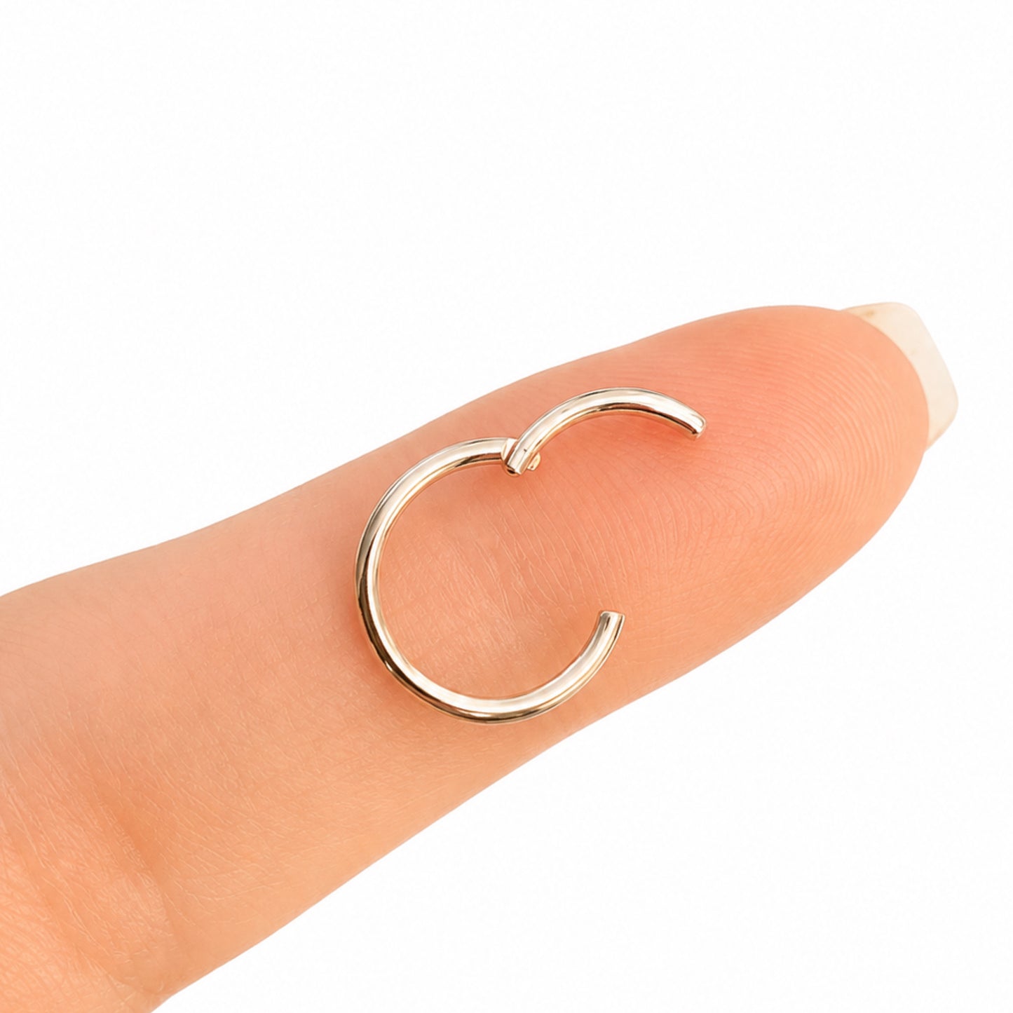 Silver Hinged Clicker Hoop Ring