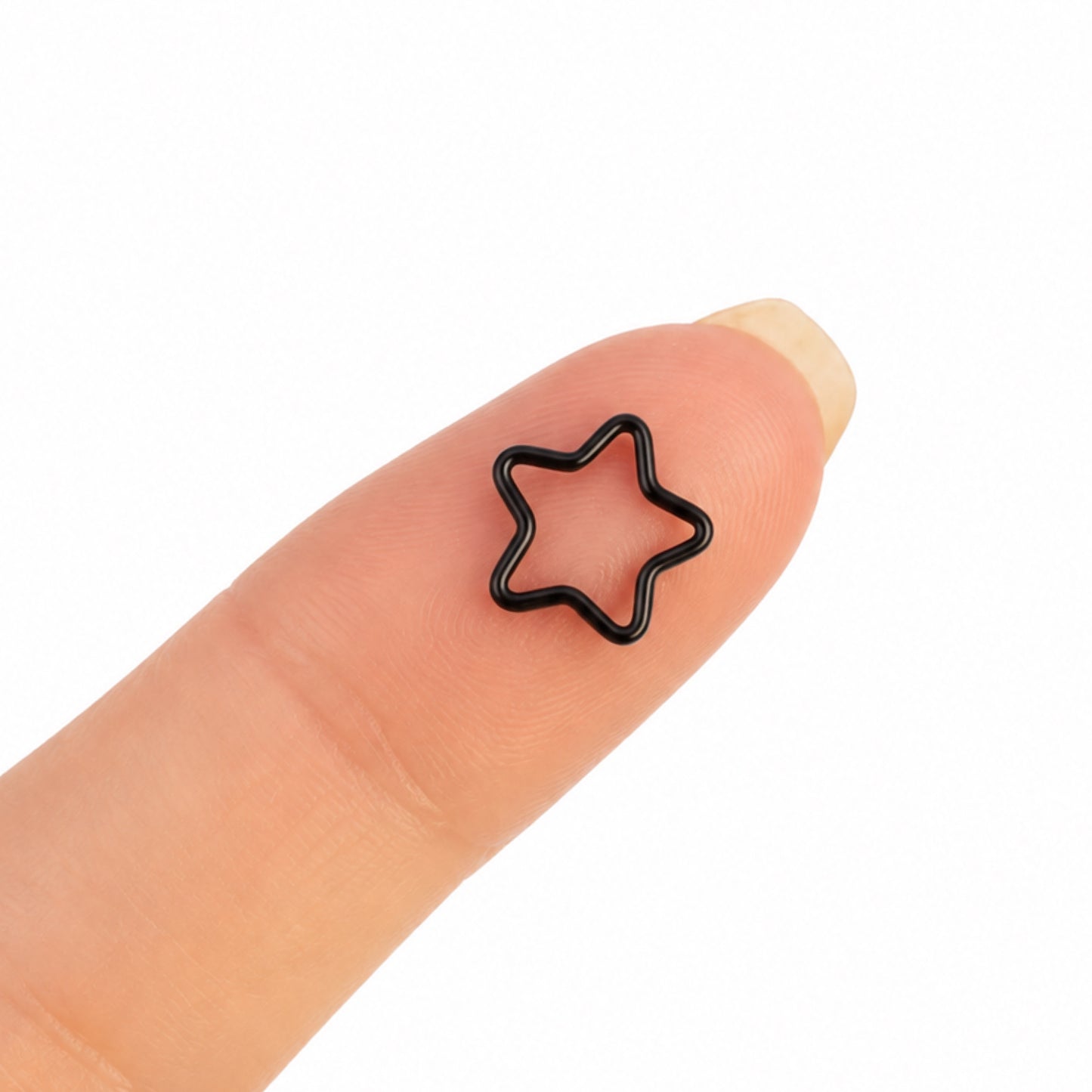 Black Star Fixed Hoop Cartilage Earring