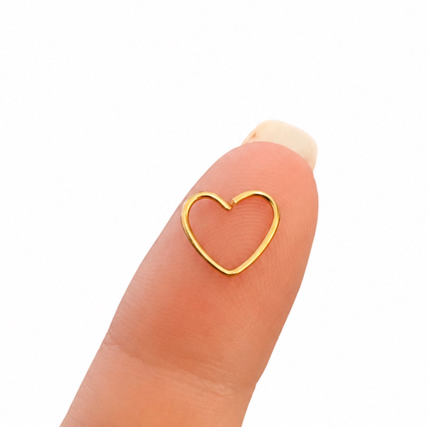Gold Heart Fixed Hoop Earring
