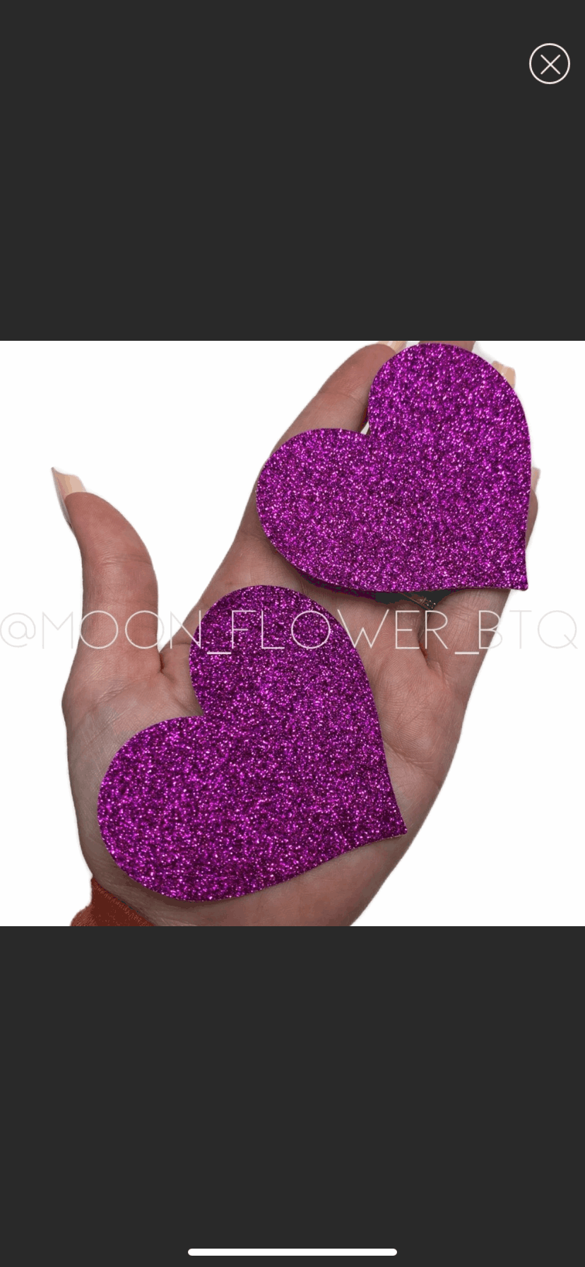 Fuchsia Sparkly Heart Pasties
