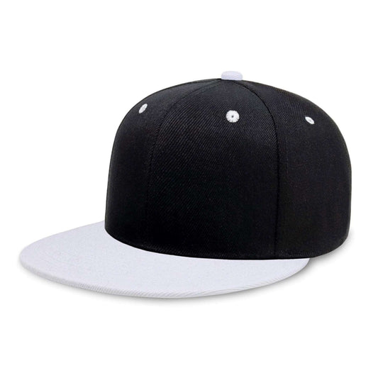 Black White Snapback Hip Hop Style Flat Brim Baseball Cap