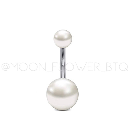 Pearl Stainless Steel Belly Button Navel Ring