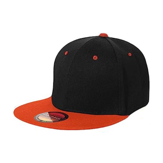 Black Orange Snapback Hip Hop Style Flat Brim Baseball Cap