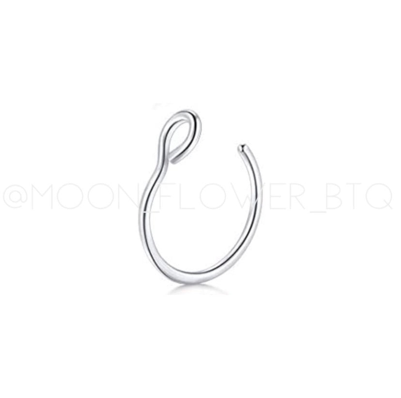 20G Stainless Steel Nose Hoop Ring | Fixed Seamless Nostril Piercing