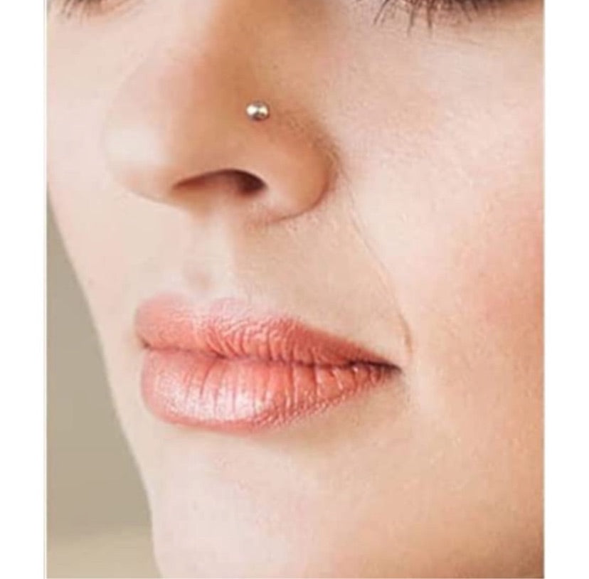 20G Nose Stud L-Shape – Stainless Steel 2mm Ball Piercing