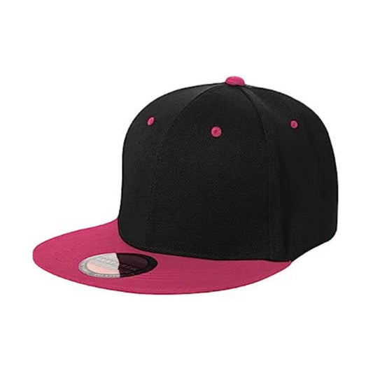 Black Pink Snapback Hip Hop Style Flat Brim Baseball Cap