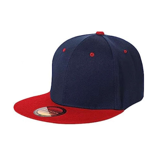 Navy Red Snapback Hip Hop Style Flat Brim Baseball Cap