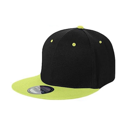 Black Yellow Snapback Hip Hop Style Flat Brim Baseball Cap