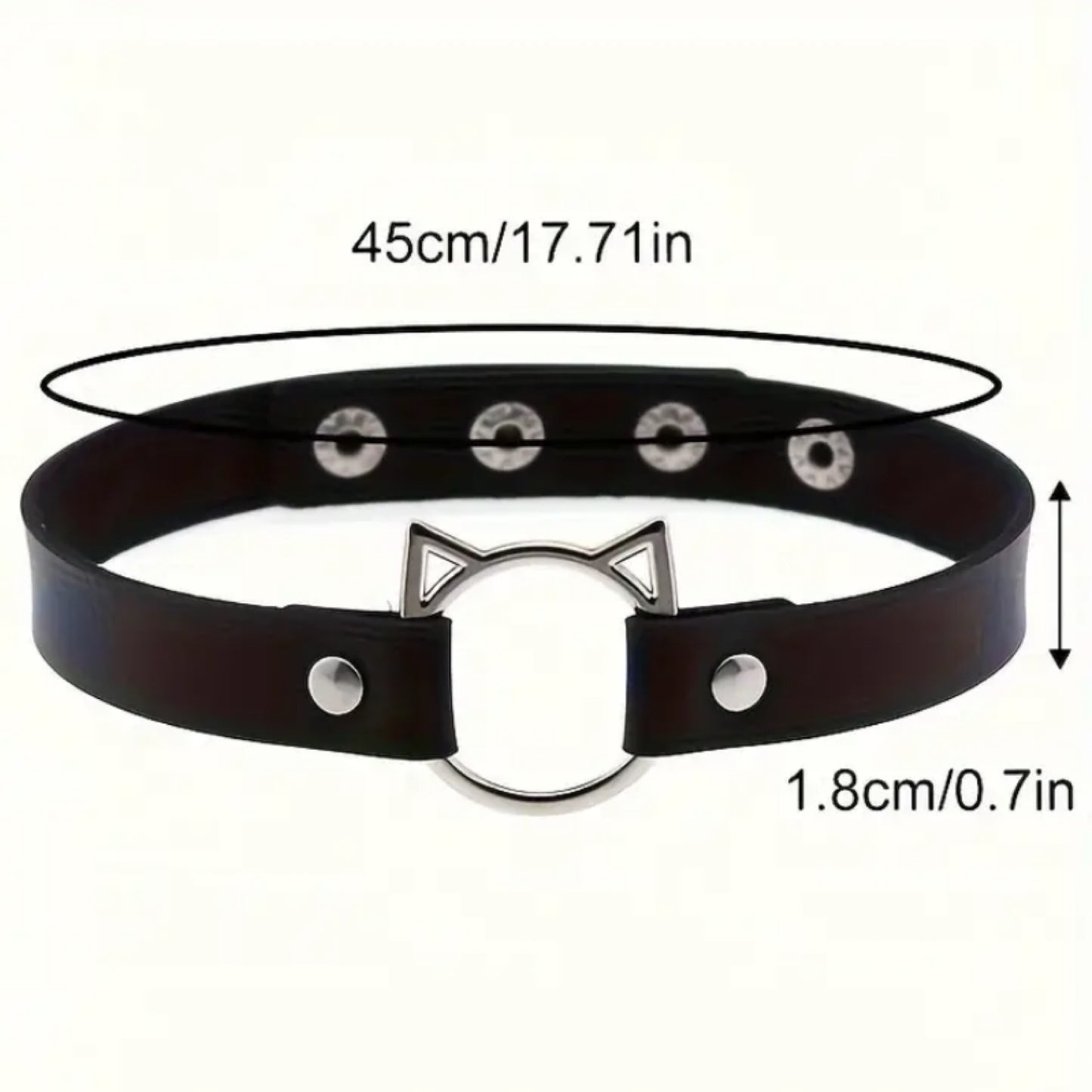 Black Kitty Cat Choker Necklace