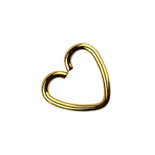 Gold Heart Fixed Hoop Earring