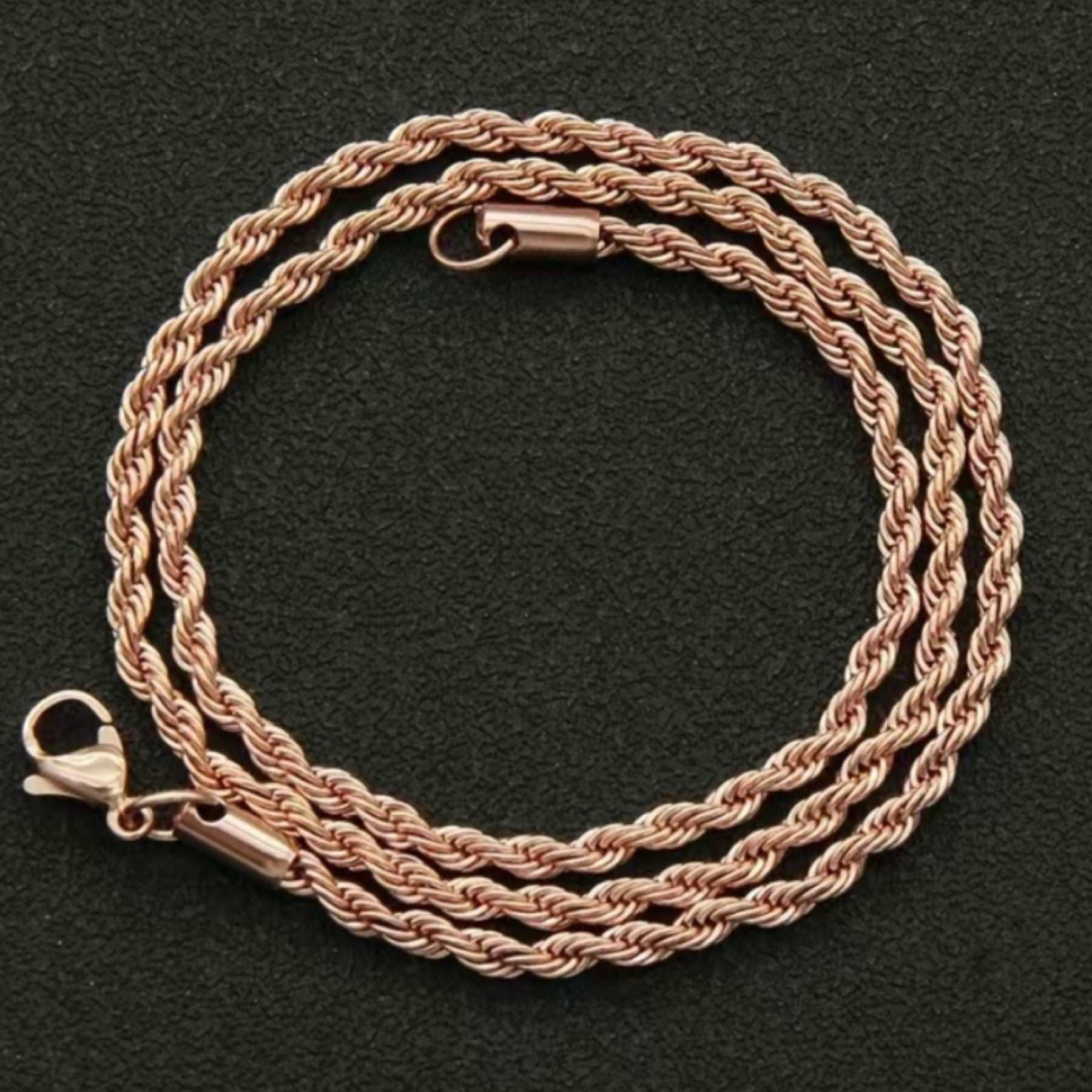 Rose Gold Rope Chain Style Necklace