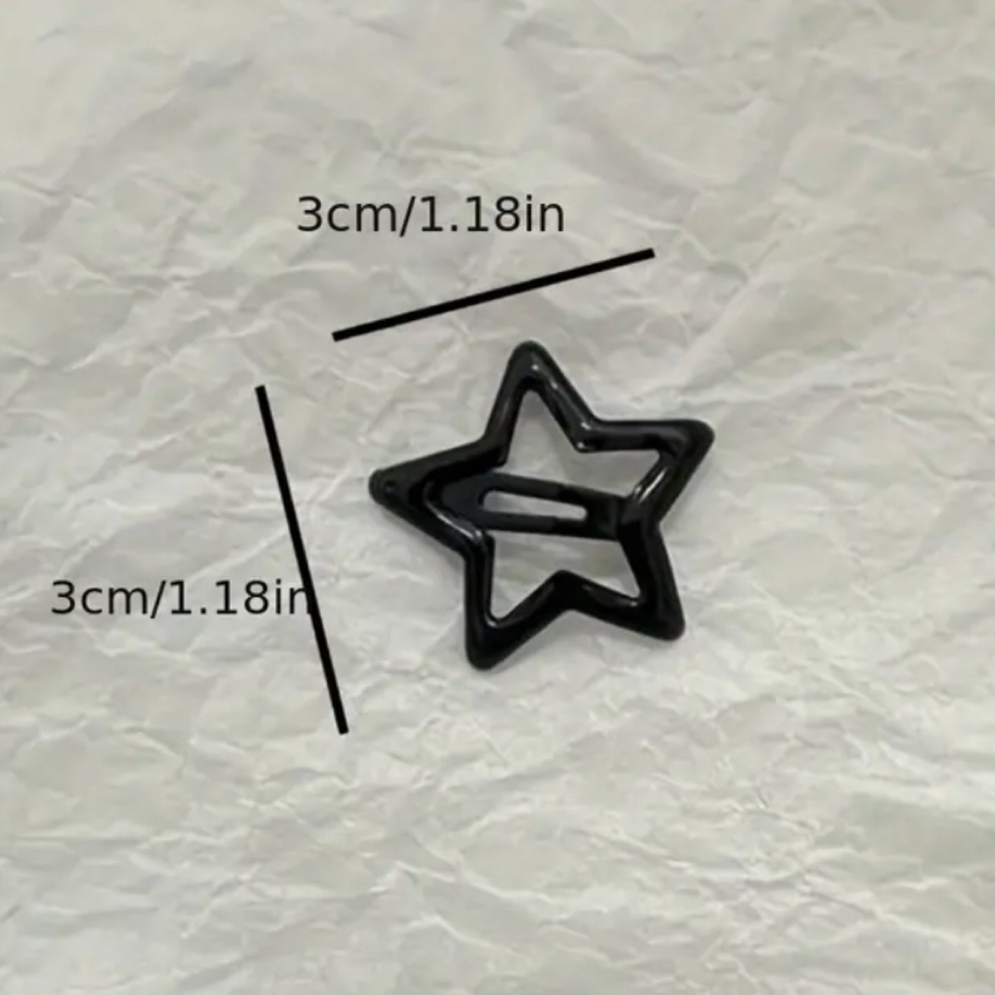 Black Star Hair Clips - 10 pcs