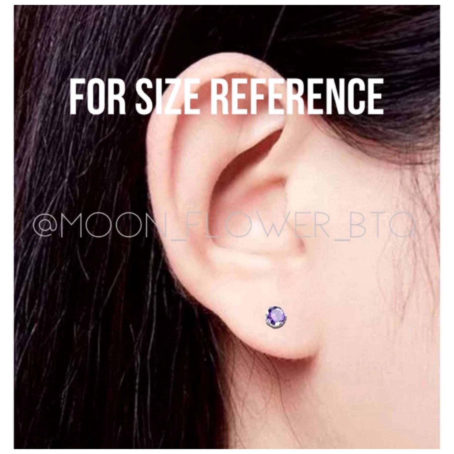 Purple CZ Stud Earrings