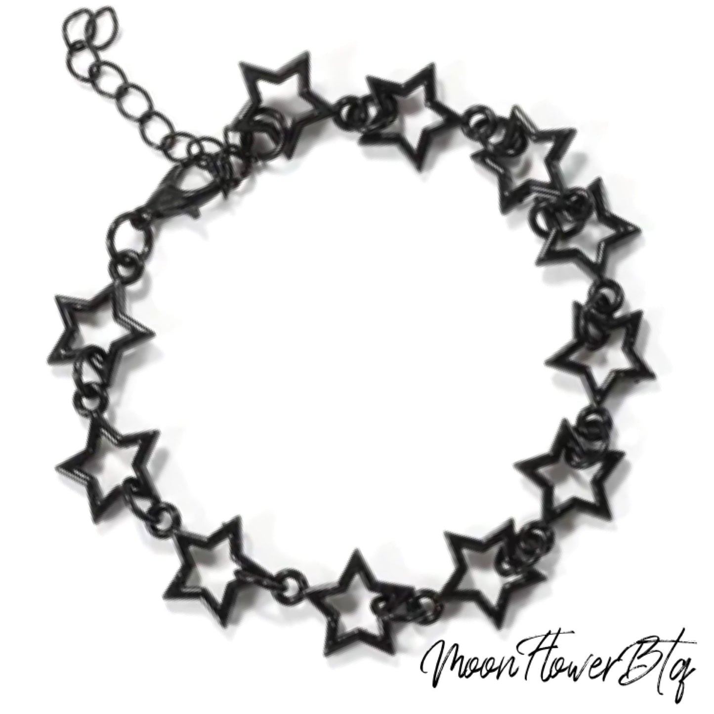 Black Cutout Star Chain Bracelet