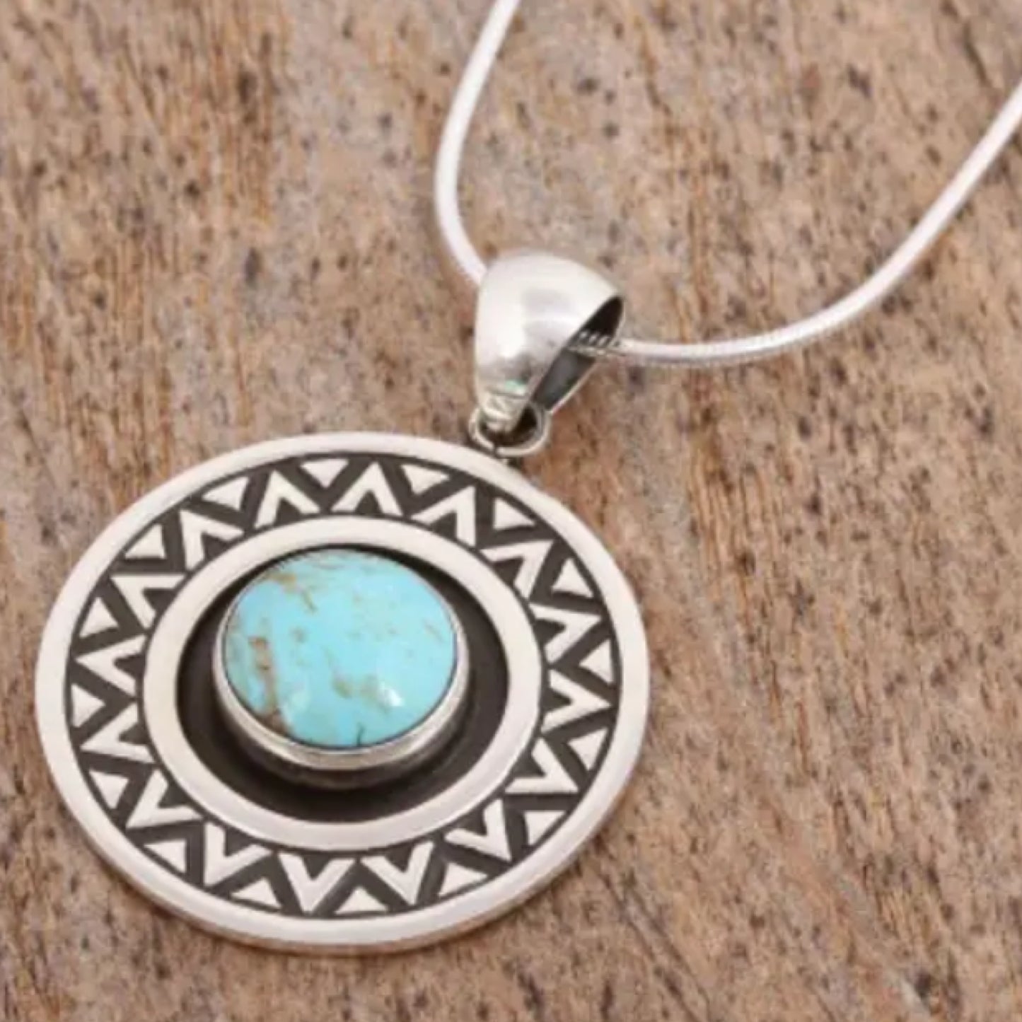 Silver Turquoise Pendant Necklace