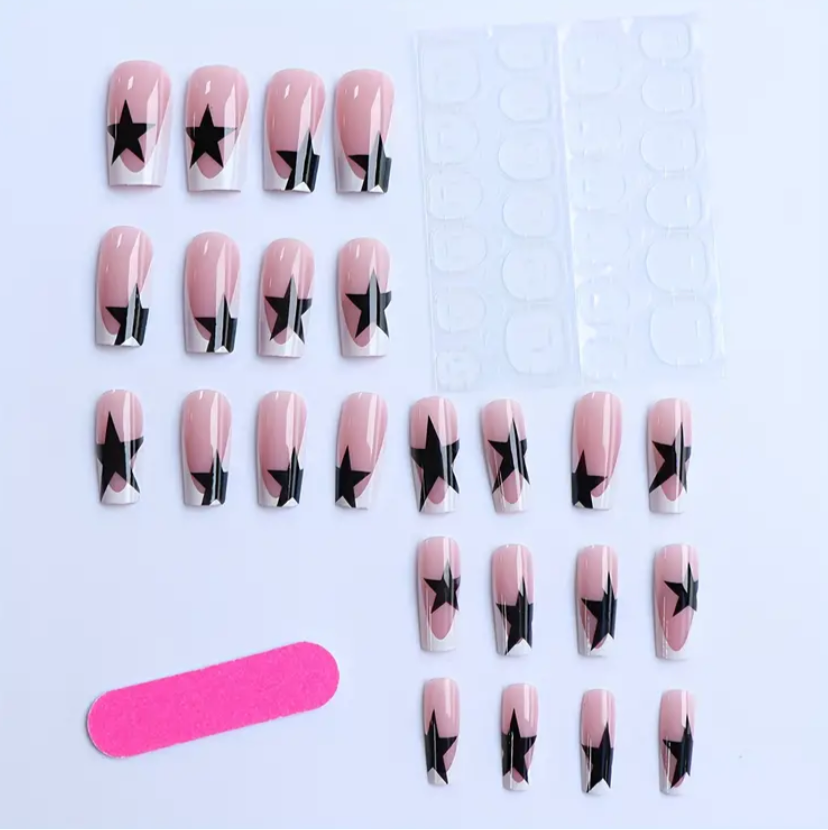 Star Art Long Ballet Coffin Press-on Nails Set