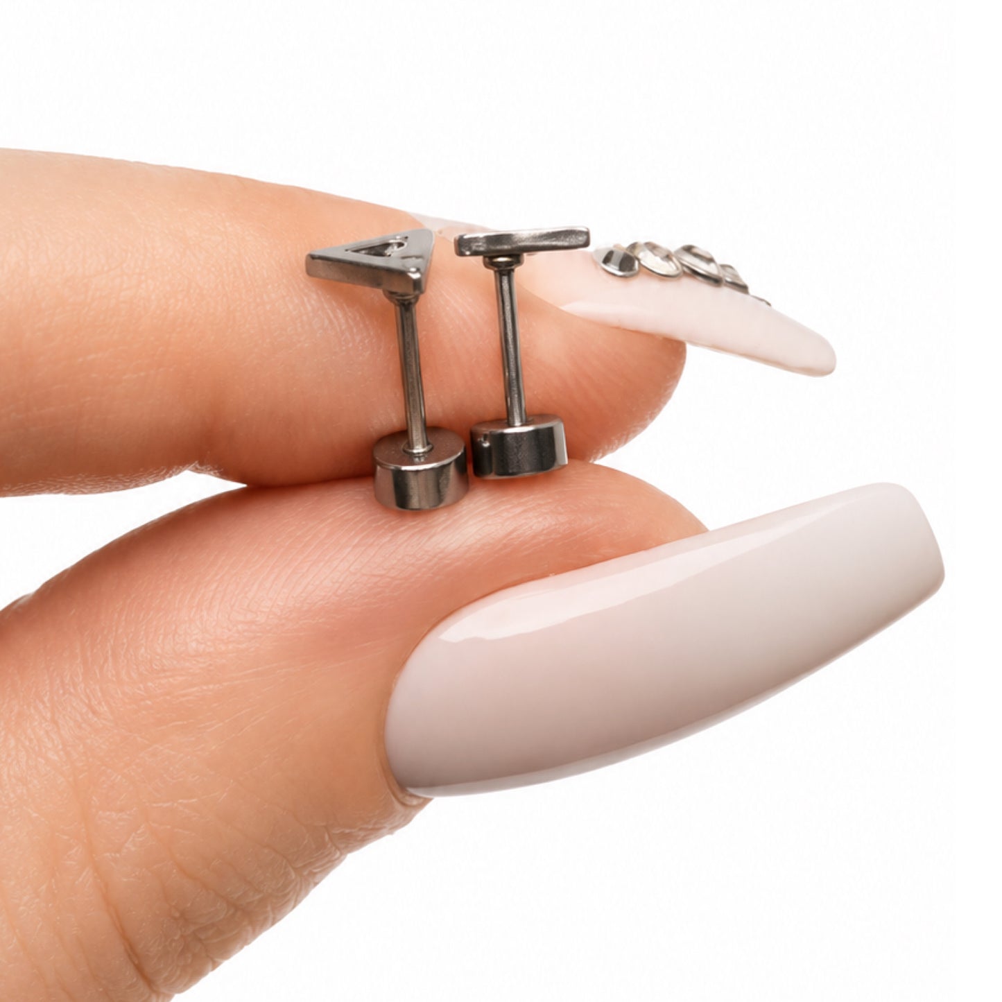 Triangle Flat Back Stud Earrings