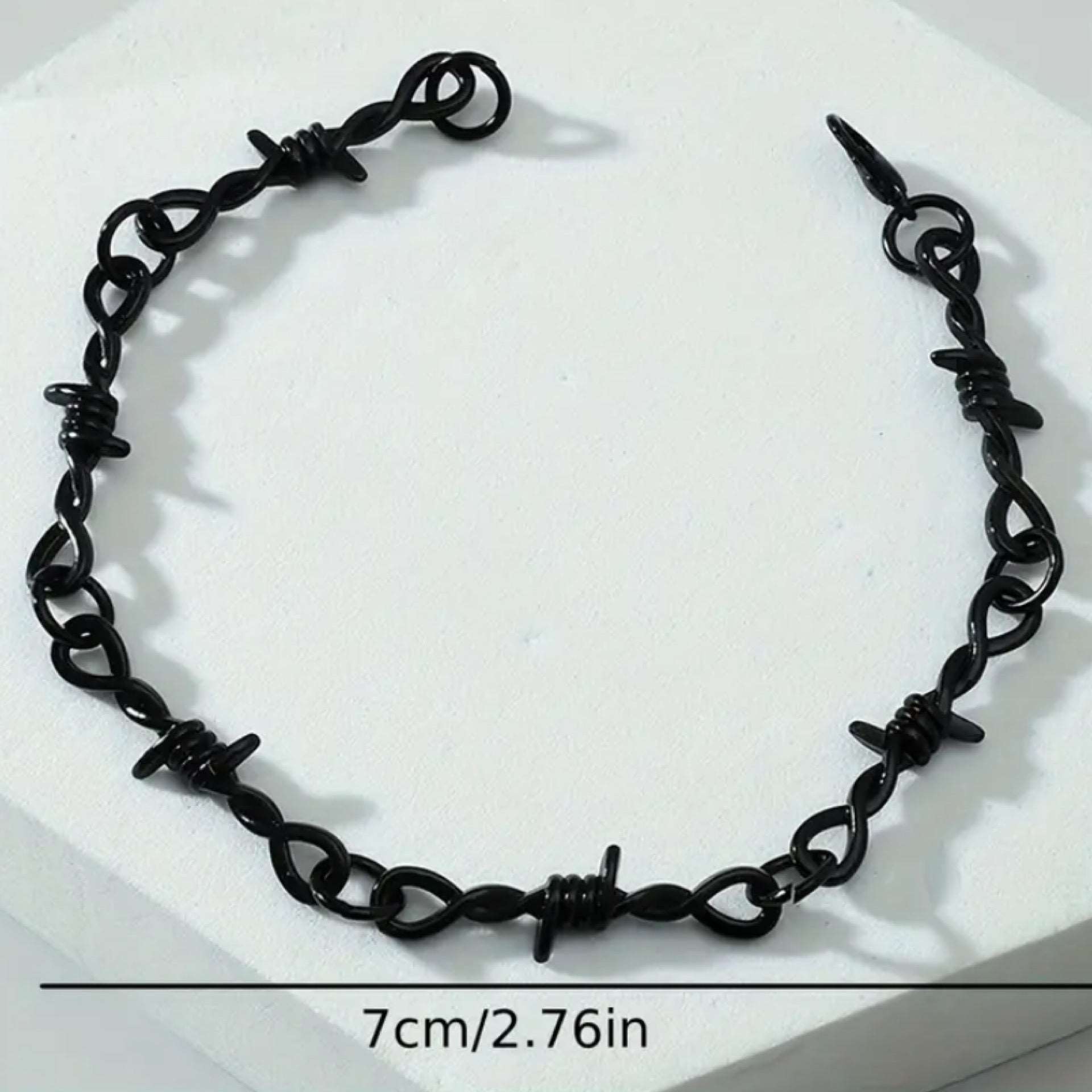 Black Barbed Wire Chain Bracelet