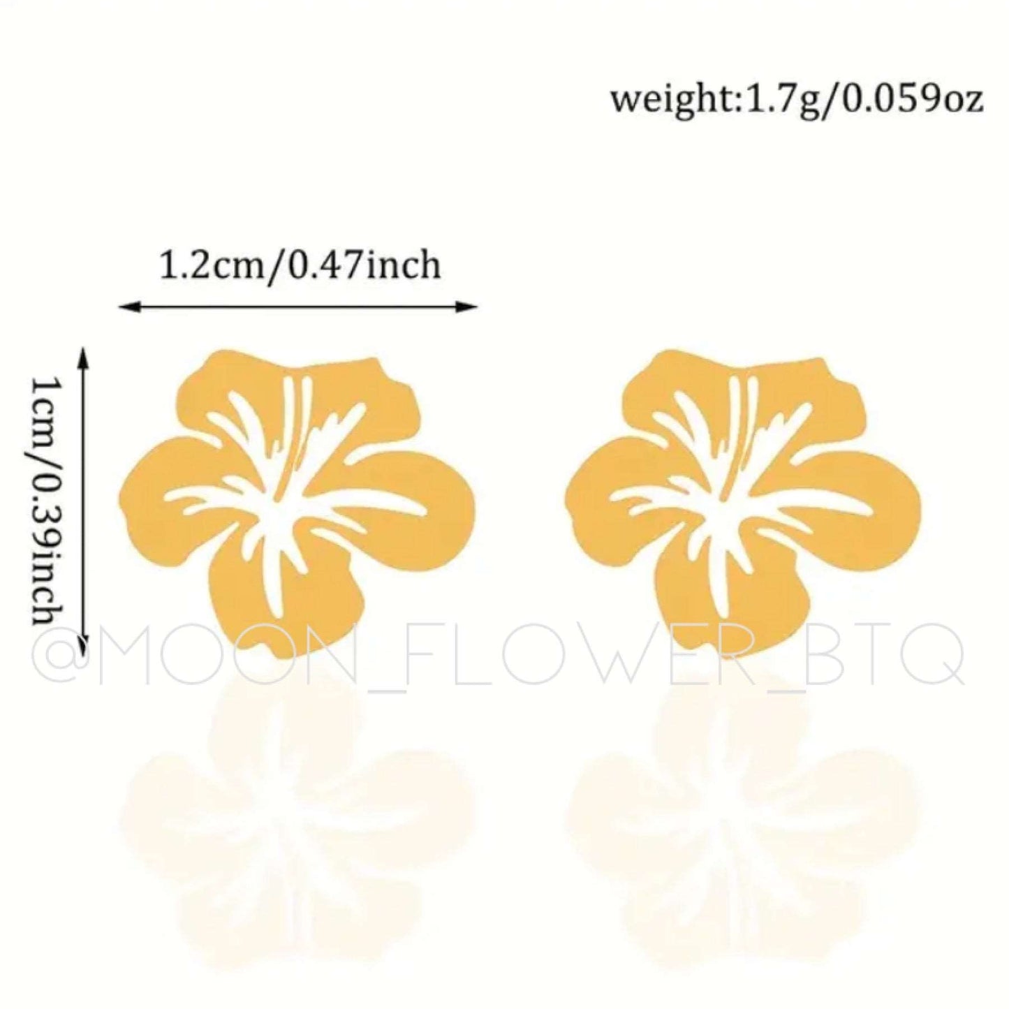 Gold Tropical Flower Cutout Stud Earrings