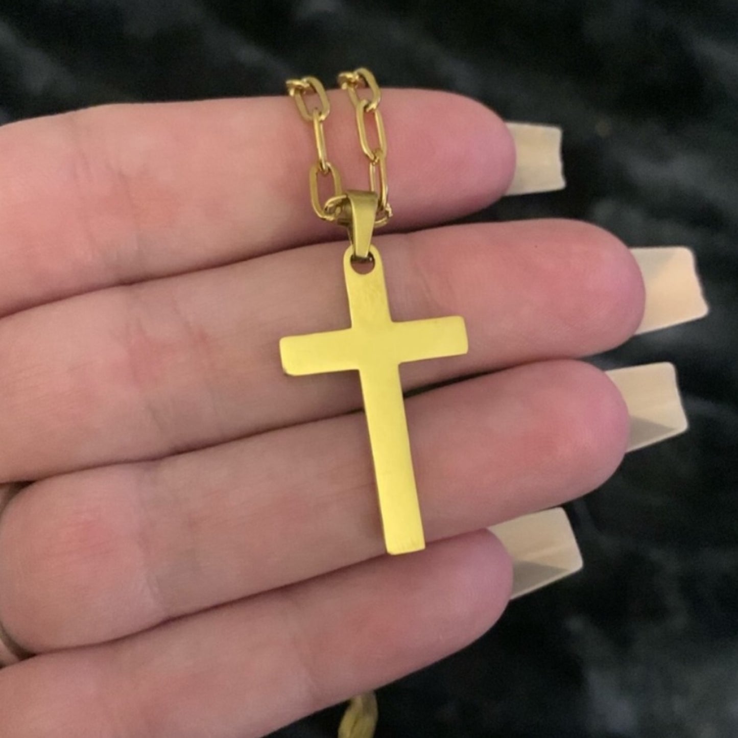 Simple Minimalist Gold Cross Necklace