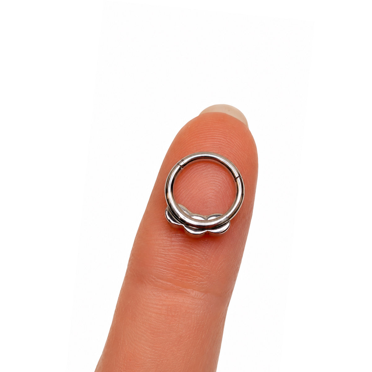 Triple Clear CZ Clicker Hoop Ring
