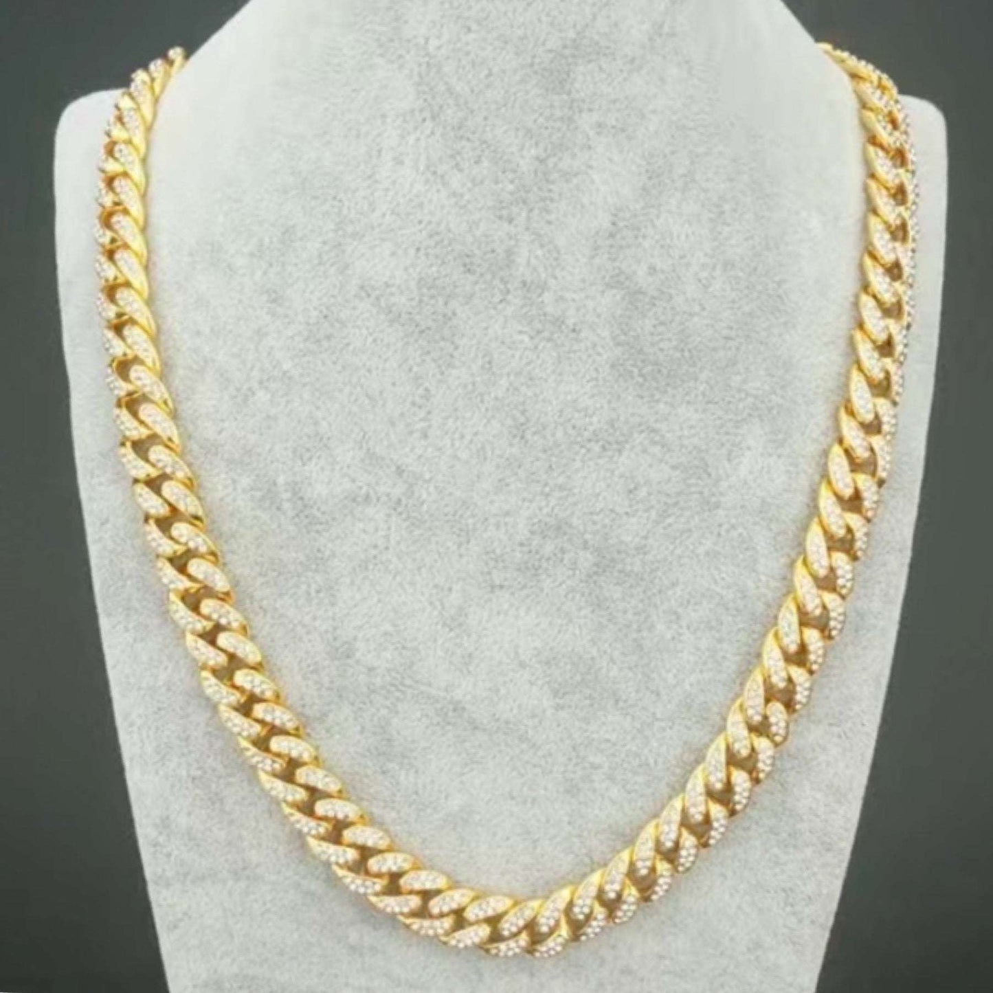 Iced Out Bling Cuban Chain Hip Hop Style Necklace