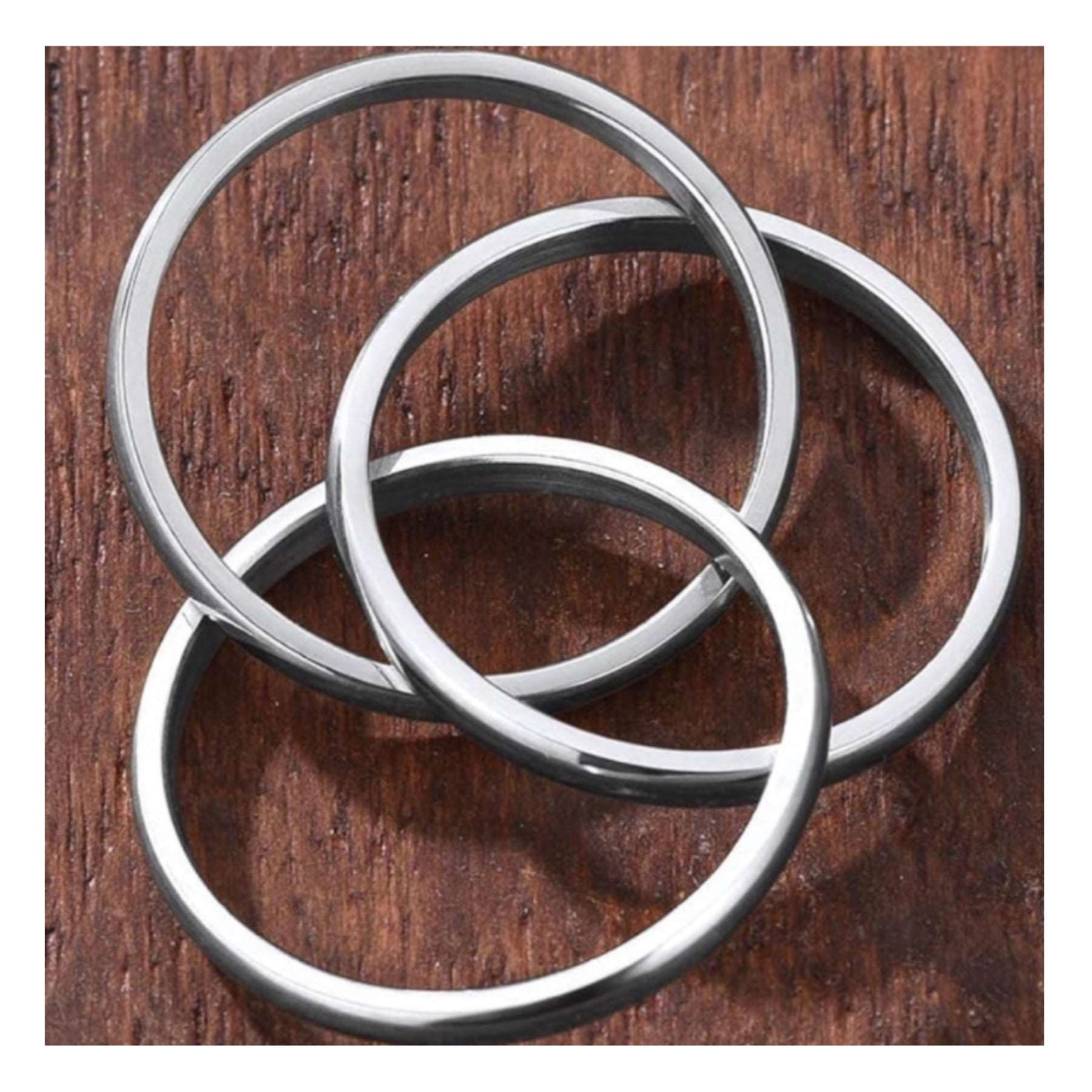 Triple Interconnected Stainless Steel Anxiety Fidget Ring