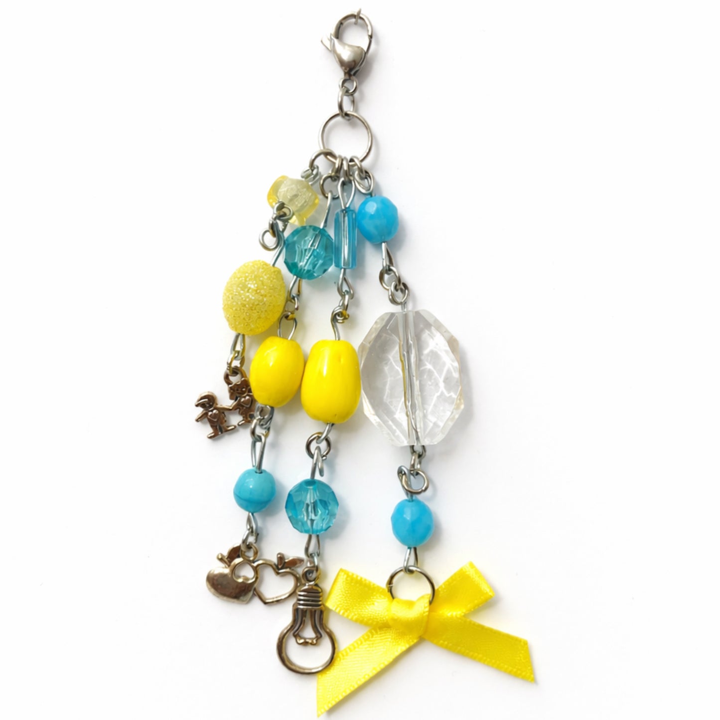 Teacher Beaded Charm Keychain – Apple Heart, Kids & Lightbulb
