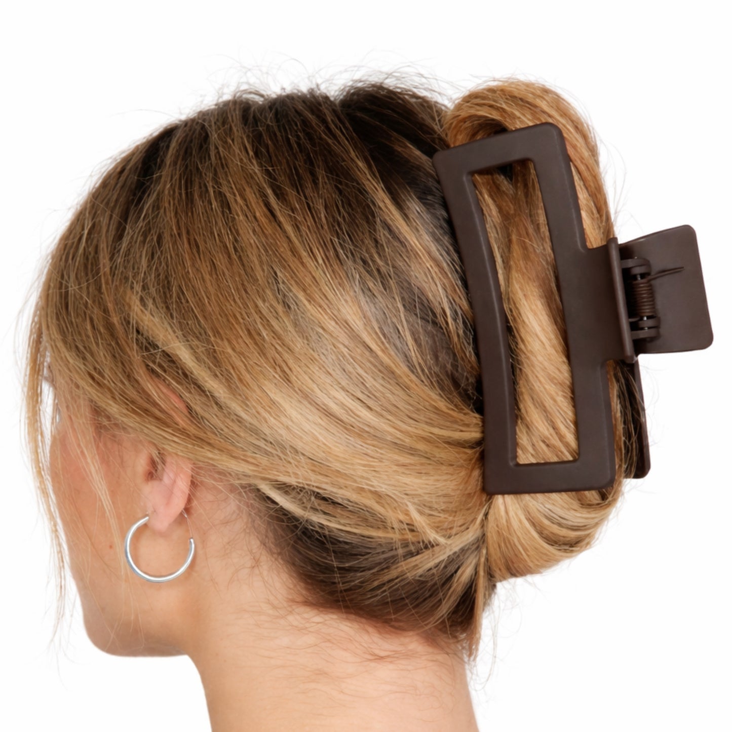 4 Piece Large 4” Matte Rectangle Claw Clip Set – Neutral Collection