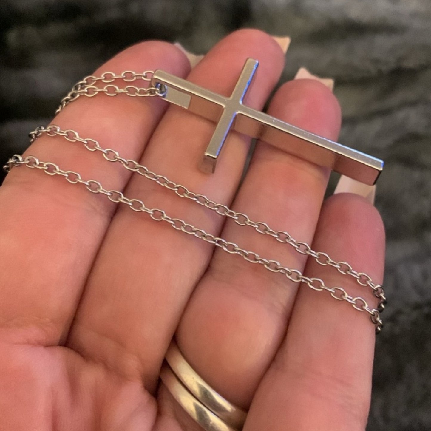 Simple Minimalist Silver Cross Necklace