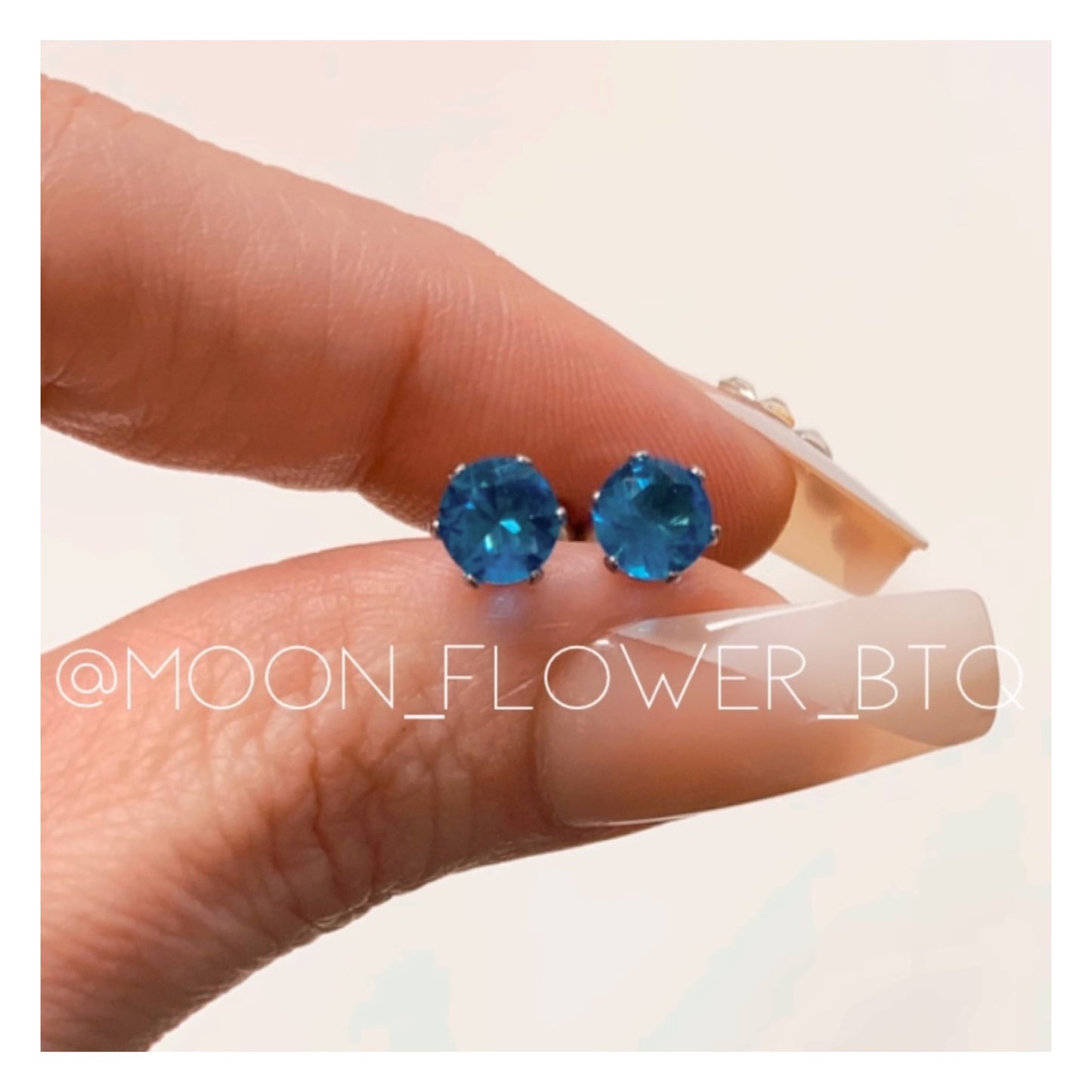 Turquoise CZ Stud Earrings