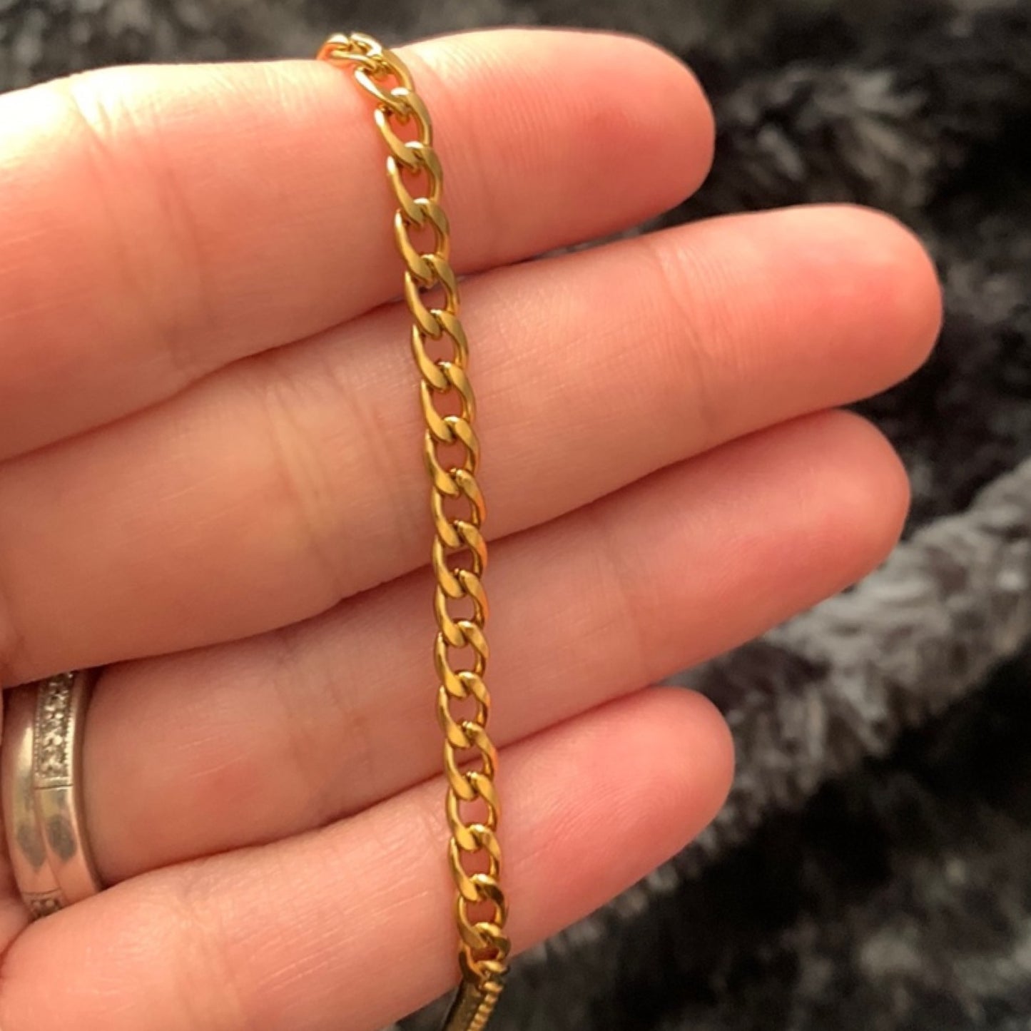 Thin Gold Stainless Steel Curb Chain Necklace