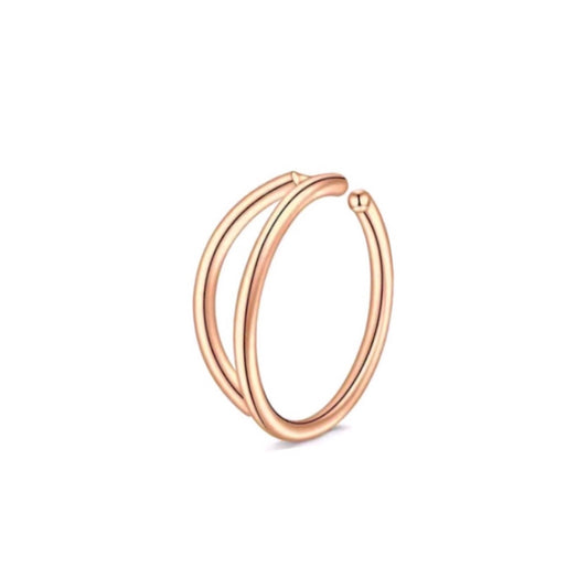 Rose Gold Double Fixed Hoop Nose Ring